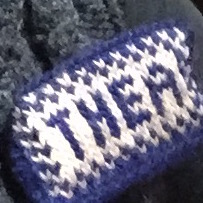 stranded knit nametag