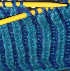 Brioche knitting sample